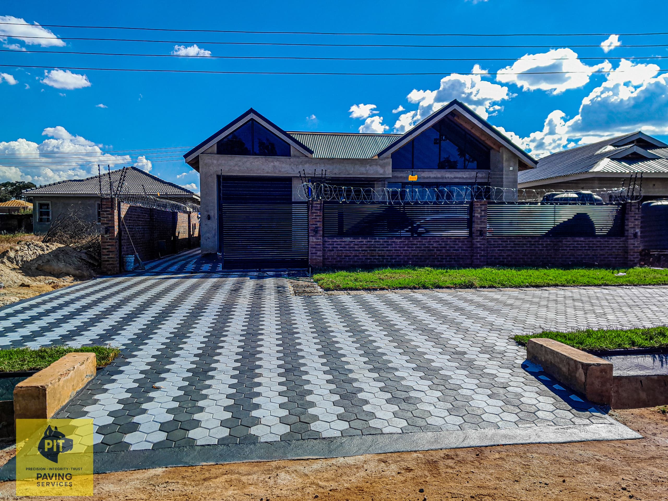 Parking area paving in Zimbabwe